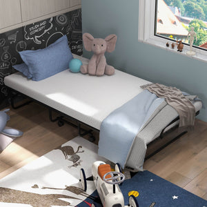 Twin Size Metal Folding Bed with Memory Foam Mattress view 2