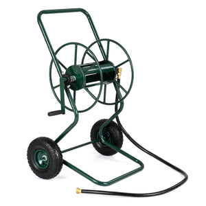 Heavy Duty Garden Hose Reel Cart Holds up to 300 FT of 5/8 inches Hose-Green