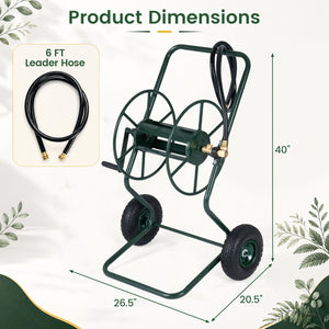 Heavy Duty Garden Hose Reel Cart Holds up to 300 FT of 5/8 inches Hose-Green view 5