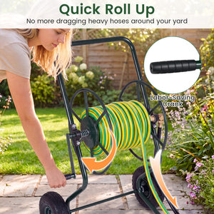 Heavy Duty Garden Hose Reel Cart Holds up to 300 FT of 5/8 inches Hose-Green view 8