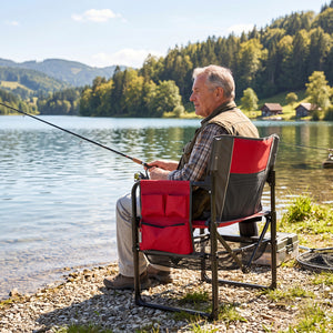 Heavy Duty Outdoor Camping Chair with Cup Holder and Bottle Opener-Red view 9
