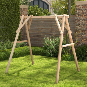 Heavy Duty Wooden Swing Frame with Reinforced Bars view 2