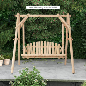 Heavy Duty Wooden Swing Frame with Reinforced Bars view 3