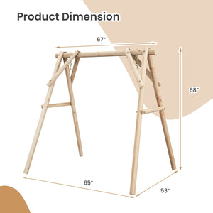 Heavy Duty Wooden Swing Frame with Reinforced Bars view 5