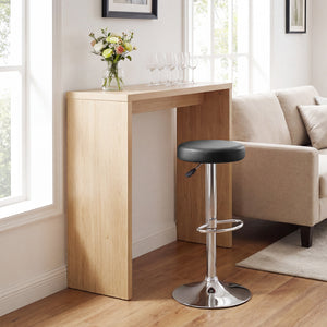 Height-adjustable Bar Stool with 360° Swivel for Kitchen & Dining-Black view 2