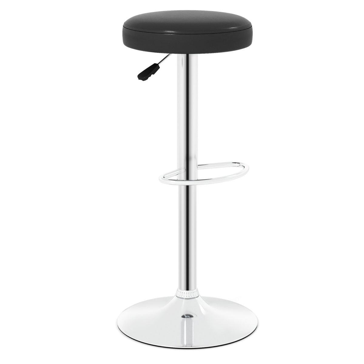 Height-adjustable Bar Stool with 360° Swivel for Kitchen & Dining-Black view 4