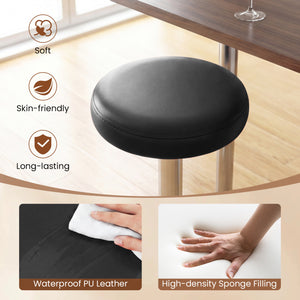 Height-adjustable Bar Stool with 360° Swivel for Kitchen & Dining-Black view 8