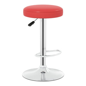 Height-adjustable Bar Stool with 360° Swivel for Kitchen & Dining-Red
