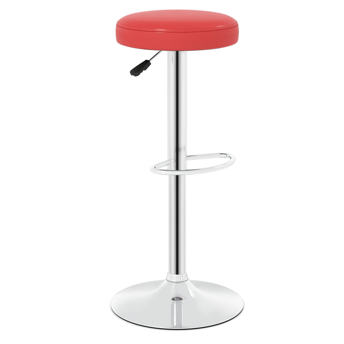 Height-adjustable Bar Stool with 360° Swivel for Kitchen & Dining-Red view 4