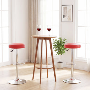 Height-adjustable Bar Stool with 360° Swivel for Kitchen & Dining-Red view 6
