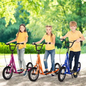 Height Adjustable Kid Kick Scooter with 12 Inch Air Filled Wheel-Orange view 7