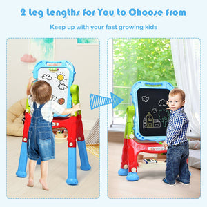 Height Adjustable Kids Art Easel Magnetic Double Sided Board-Blue view 9