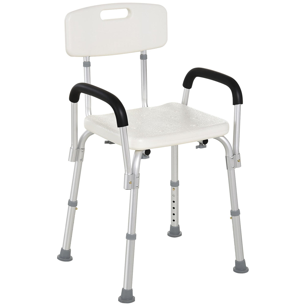 Adjustable Medical Shower Chair with Back, Bathtub Bench Bath Seat with Padded Arms, Non Slip Tub Safety for Disabled, Seniors, Elderly