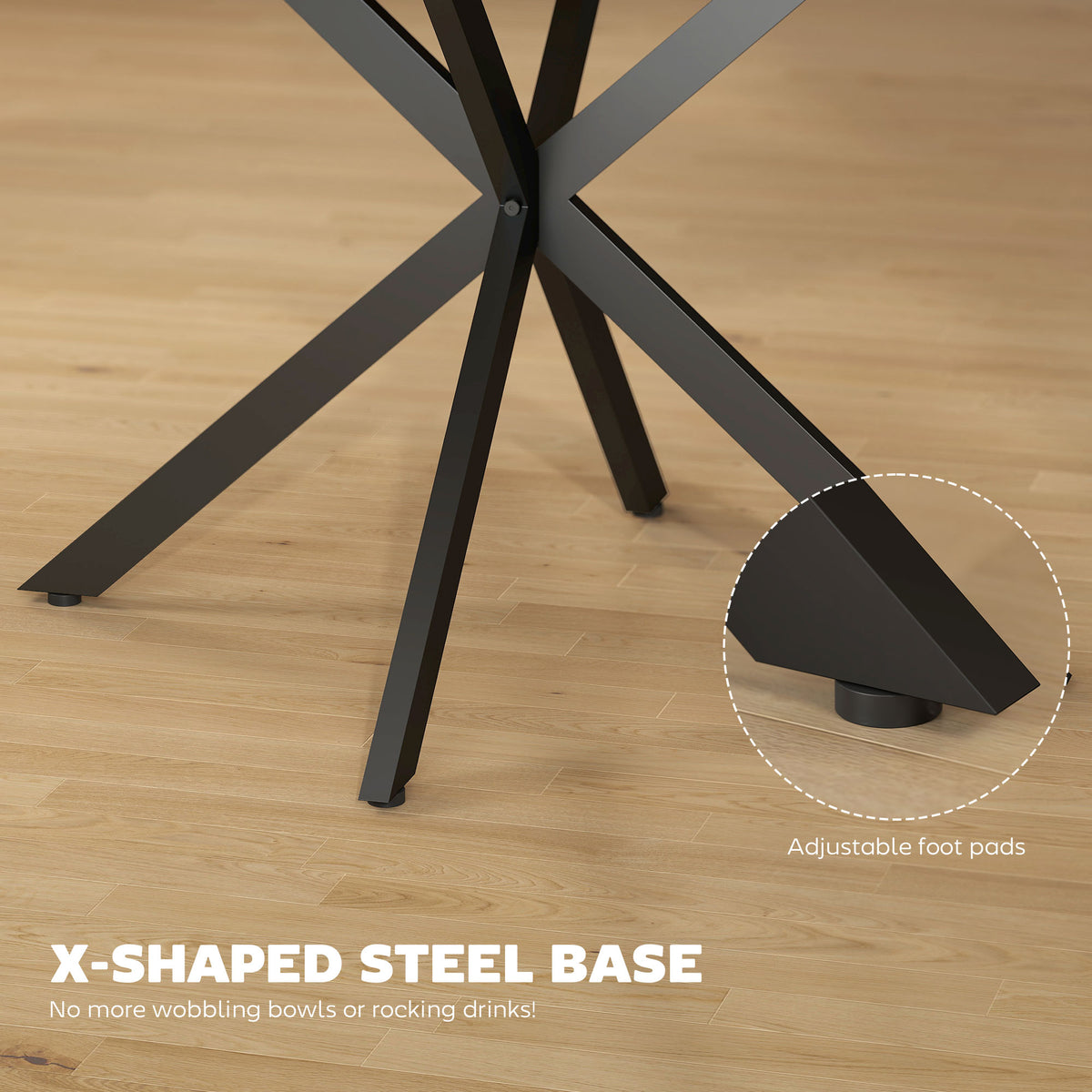 39.5"-53" Extendable Dining Table for 4-6, Industrial Kitchen Table with Butterfly Leaf and X-Shape Base, Natural Wood