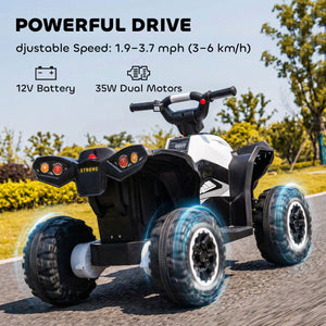 Aosom Kids 4 Wheeler Quad with Music, Headlights, High & Low Speed, Kids ATV for 3-5 Years Old Boys & Girl