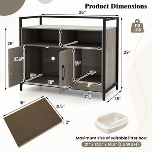Hidden Cat Washroom with Double Doors and Scratch Cardboard-Oak view 5
