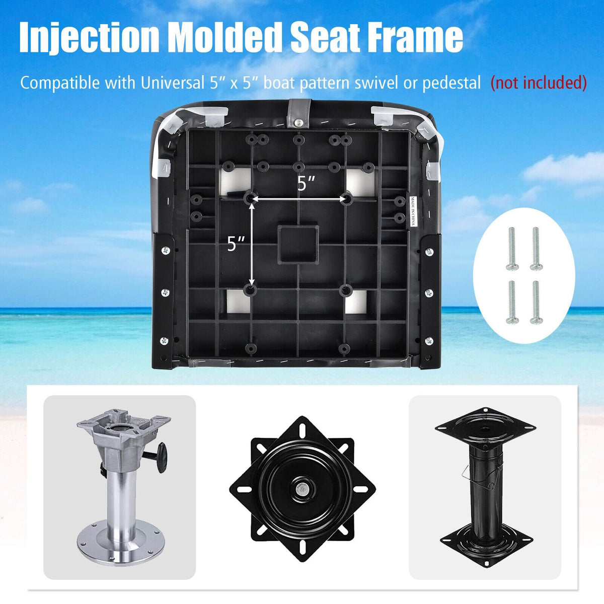 High Back Folding Boat Seats with Sponge Cushion and Flexible Hinges-1 Piece view 4