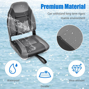High Back Folding Boat Seats with Sponge Cushion and Flexible Hinges-1 Piece view 6