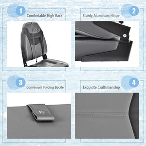 High Back Folding Boat Seats with Sponge Cushion and Flexible Hinges-1 Piece view 9