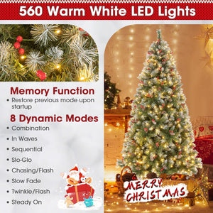 Hinged Christmas Tree with PVC Branch Tips and Warm White LED Lights-7.5 ft view 8