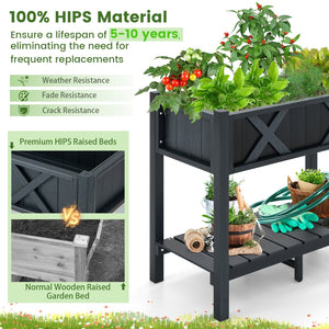 HIPS Raised Garden Bed Poly Wood Elevated Planter Box-Black view 9