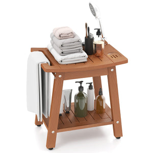 HIPS Shower Bench Seat with Handle Shower Head-Brown view 4