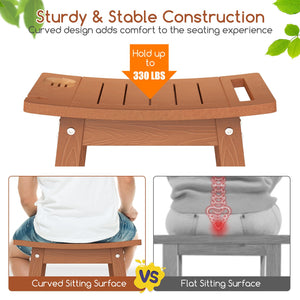 HIPS Shower Bench Seat with Handle Shower Head-Brown view 6