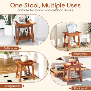 HIPS Shower Bench Seat with Handle Shower Head-Brown view 9