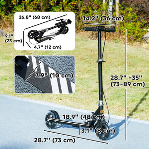 Qaba Scooter for Kids Ages 3-8 with Light Up Wheels, Adjustable Handlebar, Rear Brake & Handbrake for Girls and Boys