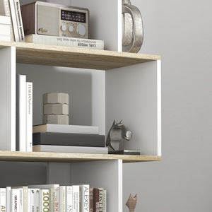 5-Tier Bookshelf, Geometric S Shaped Bookcase, Tall Narrow Display Shelf for for Living Room, Study Room – view 6