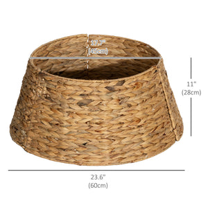 24" Hyacinth Christmas Tree Base Cover, Hand Woven Christmas Tree Collar for Party, Holiday, Home Decoration, Natural