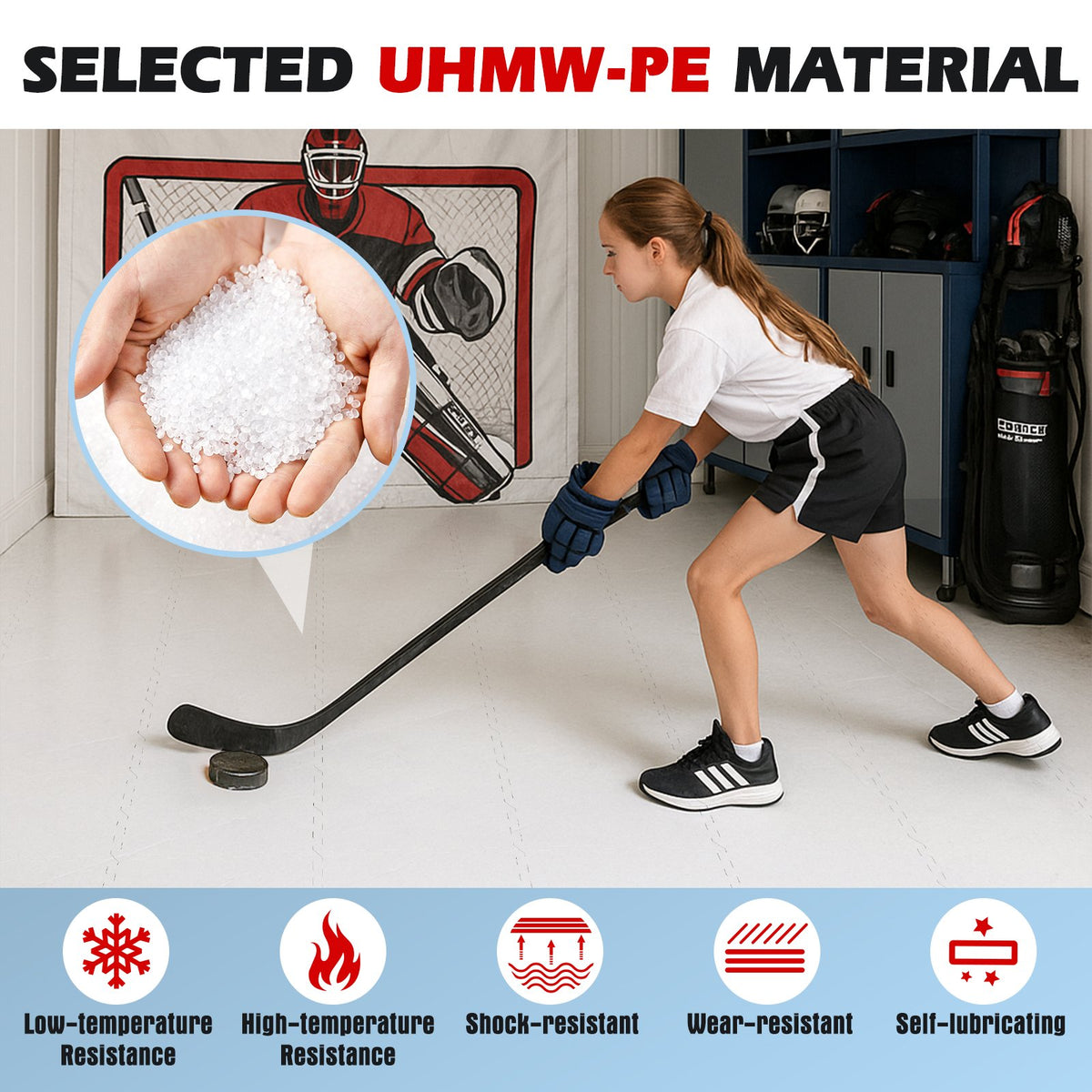Hockey Flooring Tiles for Training Dryland Synthetic Ice Tiles Hockey Shooting Equipment view 8