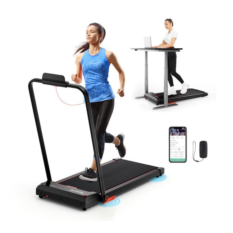 Home Fitness & Relaxation Set – 3 in 1 Folding Treadmill and Modern Accent Chair view 4