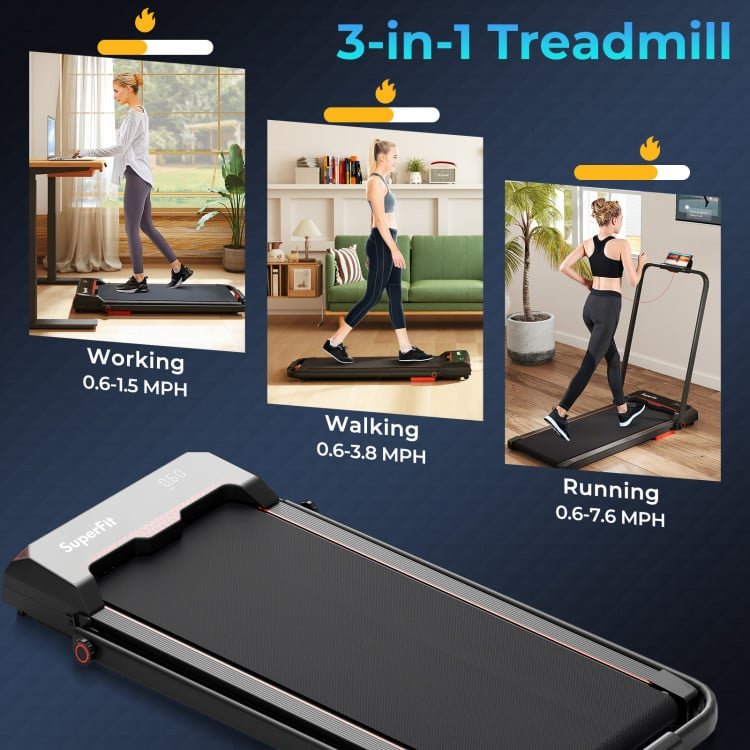 Home Fitness & Relaxation Set – 3 in 1 Folding Treadmill and Modern Accent Chair view 9