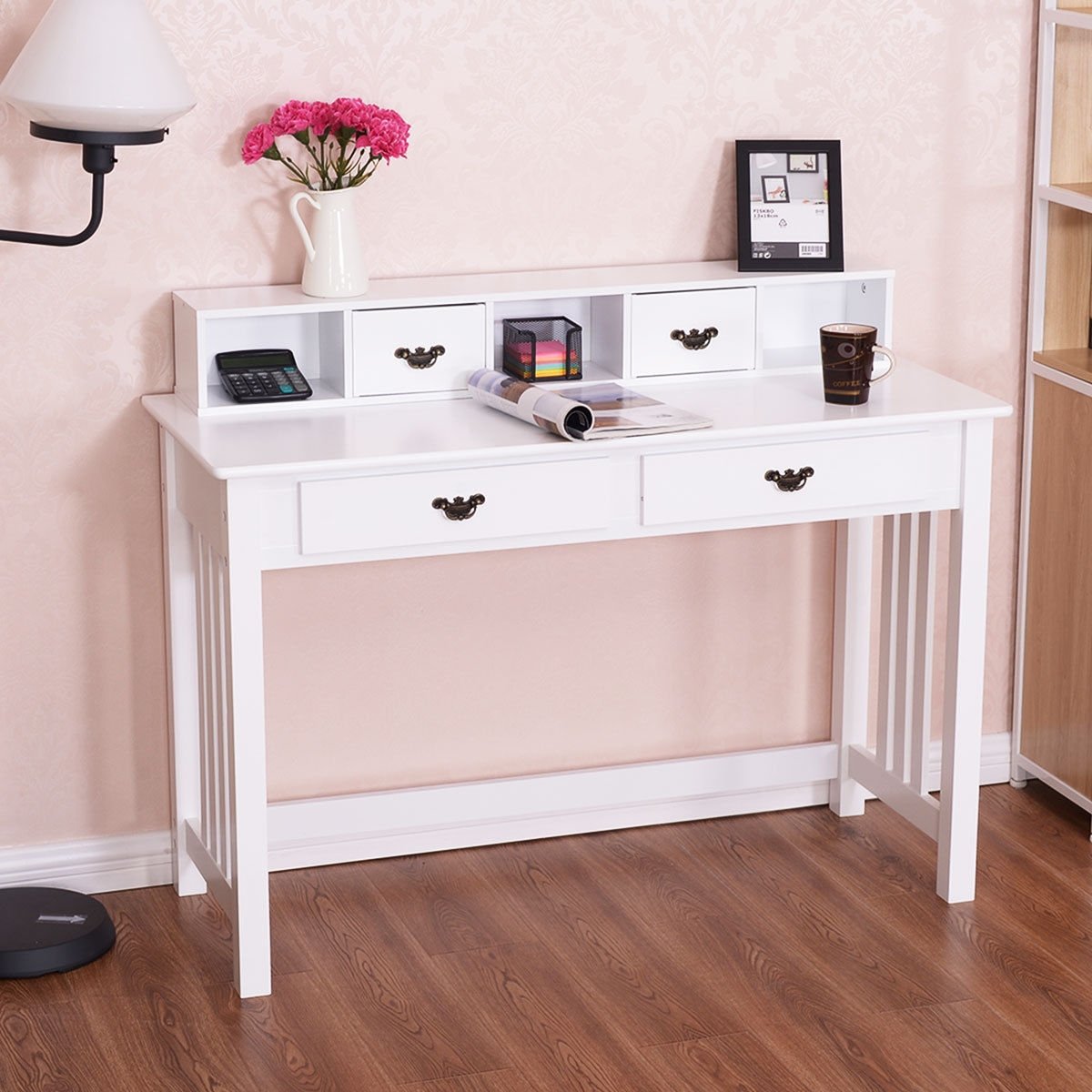 Home Office Writing Mission Computer Desk with 4-Drawer view 2