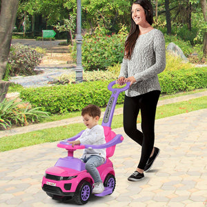 3 in 1 Ride on Push Car Toddler Stroller Sliding Car with Music-Pink view 3