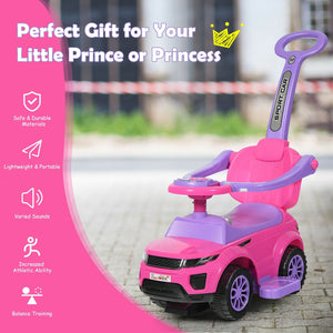 3 in 1 Ride on Push Car Toddler Stroller Sliding Car with Music-Pink view 6