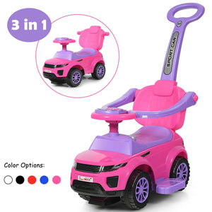 3 in 1 Ride on Push Car Toddler Stroller Sliding Car with Music-Pink view 8