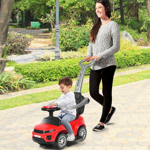 Honey Joy 3 in 1 Ride on Push Car Toddler Stroller Sliding Car with Music-Red view 3