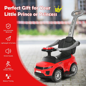 Honey Joy 3 in 1 Ride on Push Car Toddler Stroller Sliding Car with Music-Red view 6
