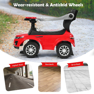 Honey Joy 3 in 1 Ride on Push Car Toddler Stroller Sliding Car with Music-Red view 9