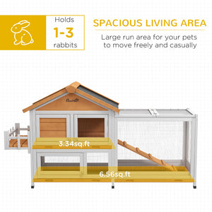 65" Wooden Rabbit Hutch, Pet Playpen with Openable Roof, Storage Box, for Rabbits and Small Animals – view 17