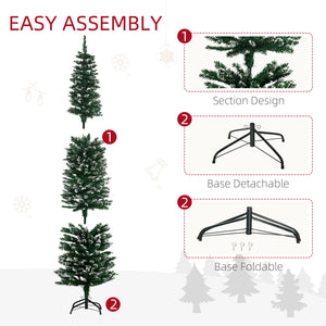 6FT Artificial Snow Dipped Christmas Tree Xmas Pencil Tree Holiday Home Indoor Decoration with Foldable – view 4