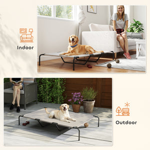 Elevated Dog Bed, Outdoor Dog Cot, Raised Dog Bed for Large Dogs with Breathable Mesh, Beige – view 5