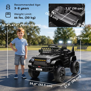 Qaba 12V Ride on Truck, Electric Car for Kids with Remote Control, Suspension, 3 Speeds, USB Music Headlights