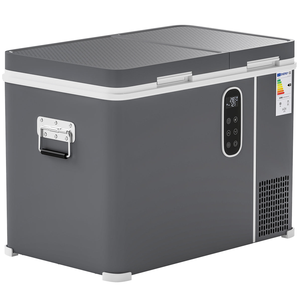 12 Volt Car Refrigerator, Dual Zone 48 QT Car Fridge with App Control, 12/24V DC and 100-240V AC,