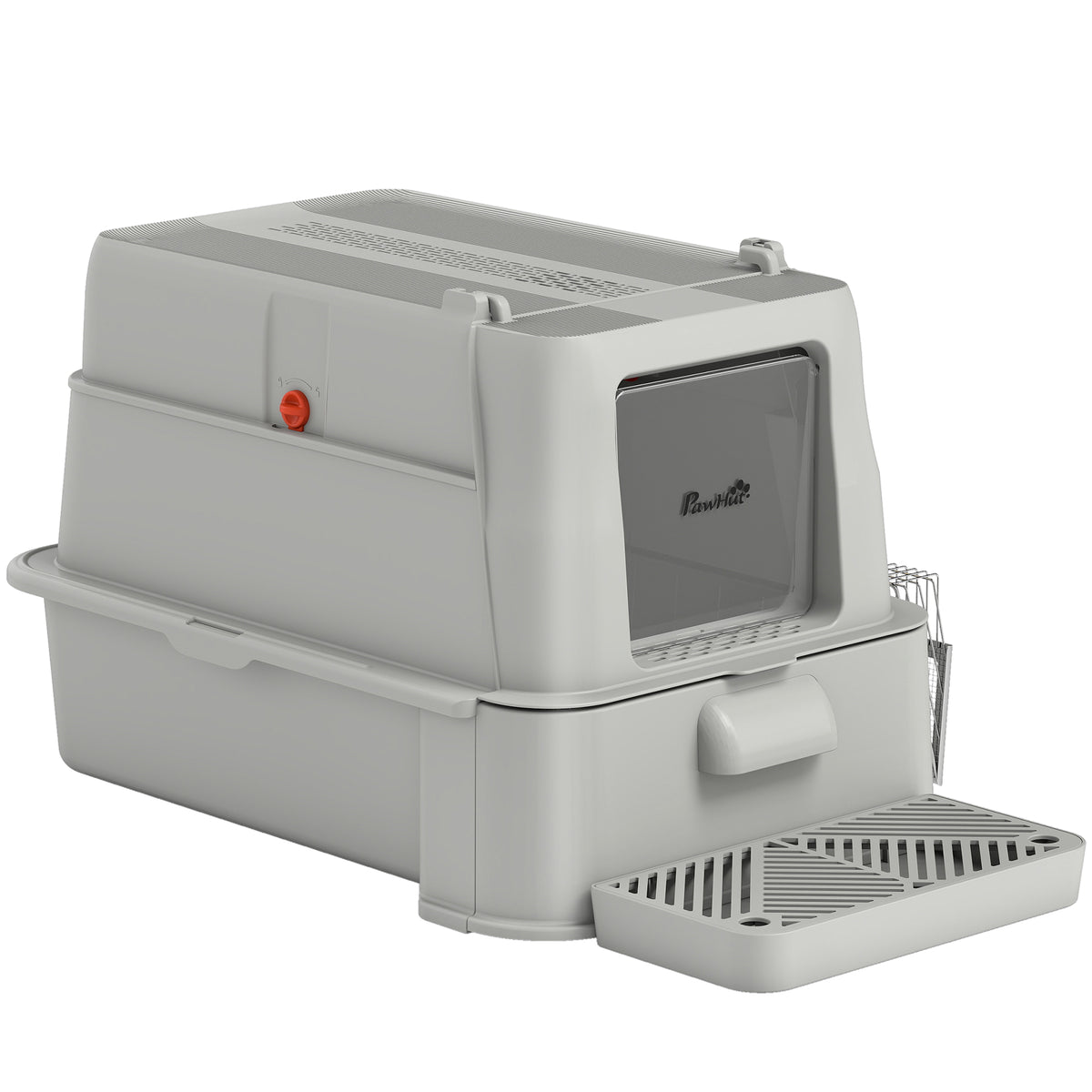 80L XL Stainless Steel Cat Litter Box for Big Cats with Flip Cover, Pull-Out Drawer Tray, High Sided – view 8