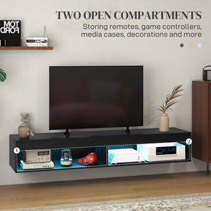 Modern Wall Mounted TV Stand with Storage and LED Lights for TVs up to 75" – view 6