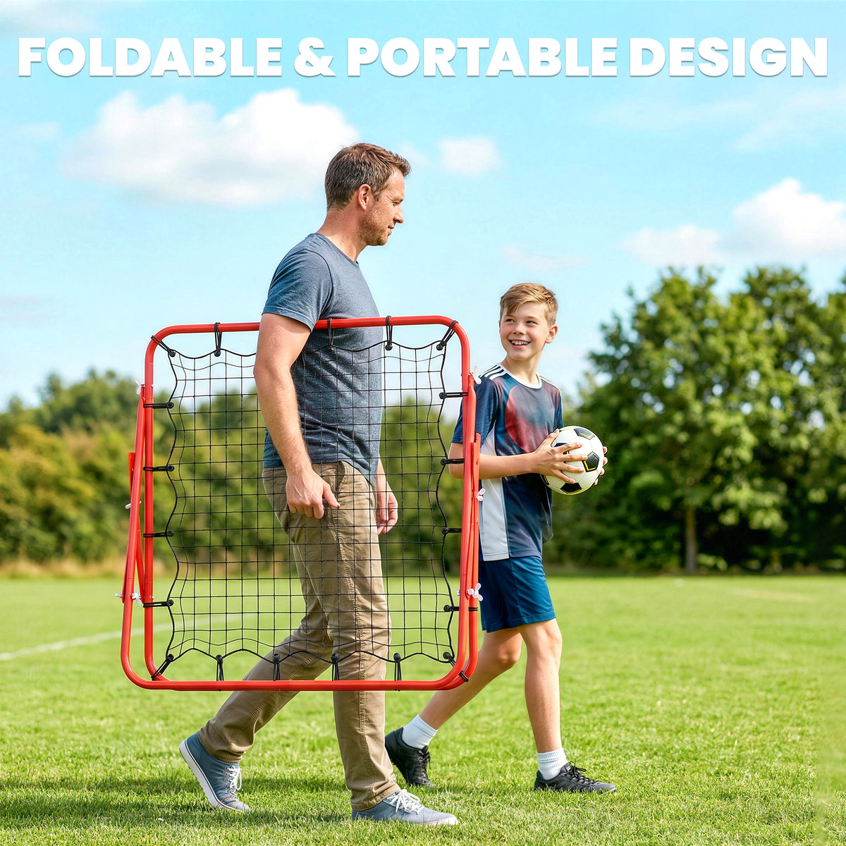 Volleyball Rebounder Net Football Training Aid Kickback Target Play Red – view 5