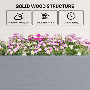 Wooden Raised Garden Bed with Legs, 72" x 23" x 30" Elevated Outdoor Planter Box with 6 Drainage Holes